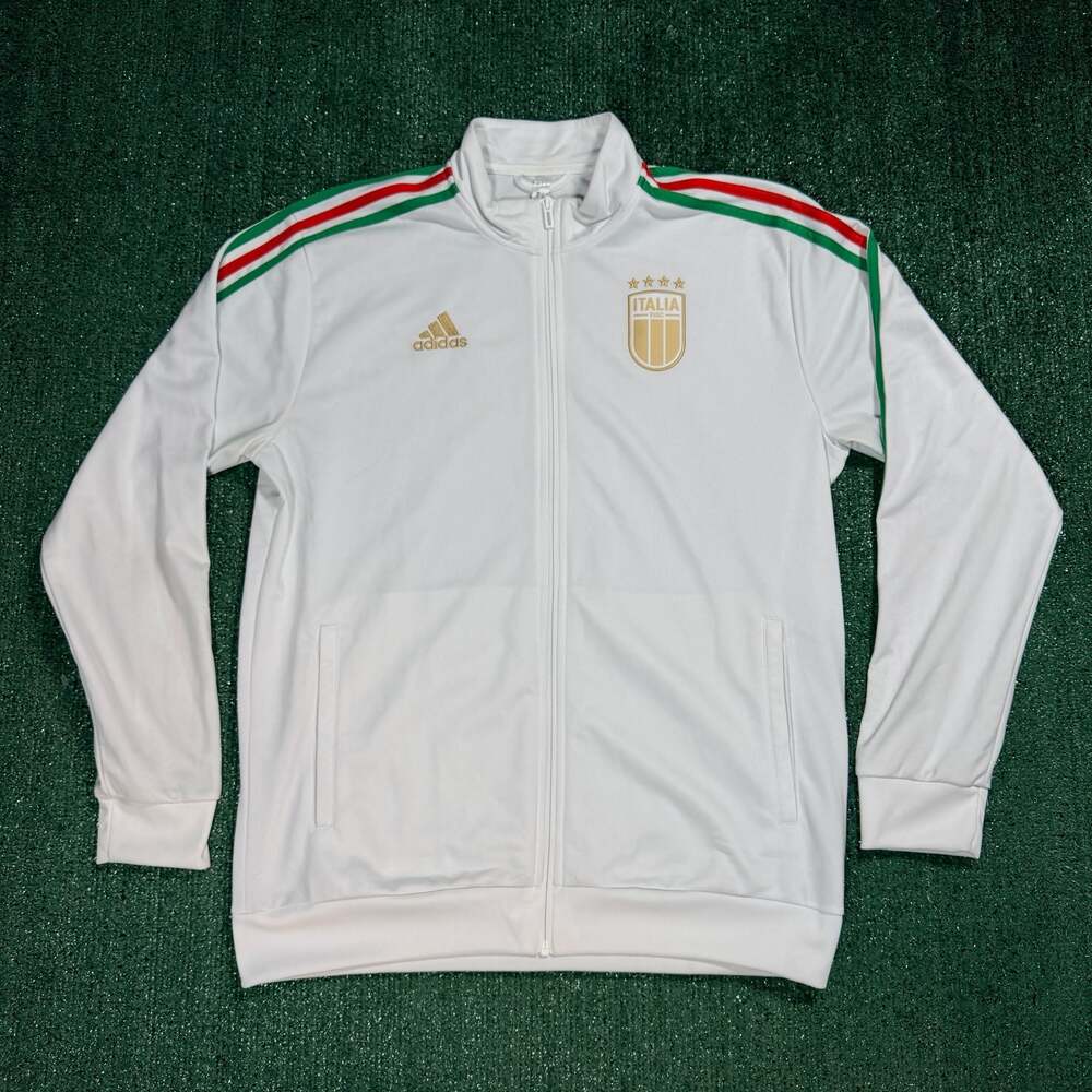 Mens Adidas Italy FIGC DNA Soccer Full-Zip Track Jacket Large Blokecore